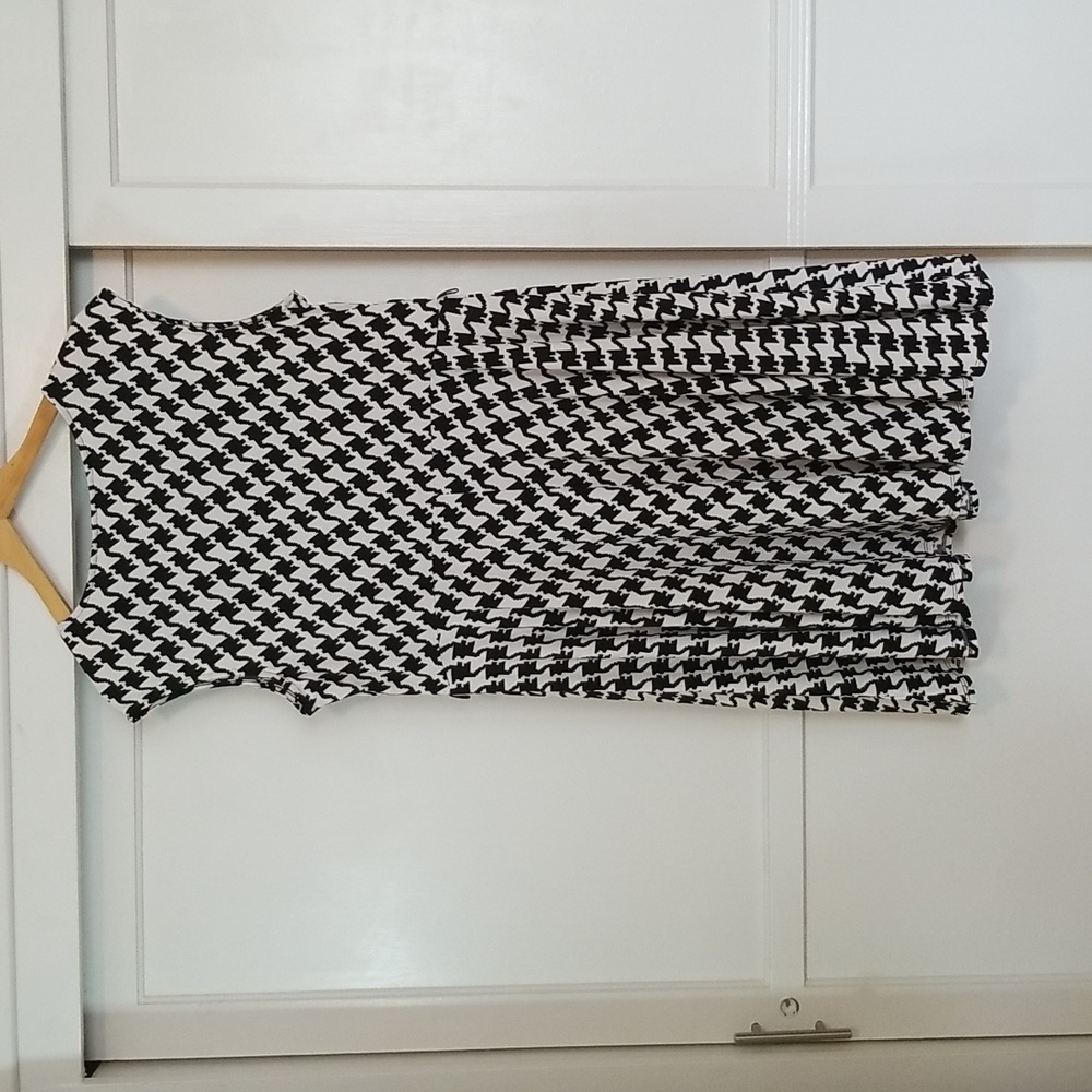 Black & White Houndstooth Print Dress VGUC - Picture 5 of 5